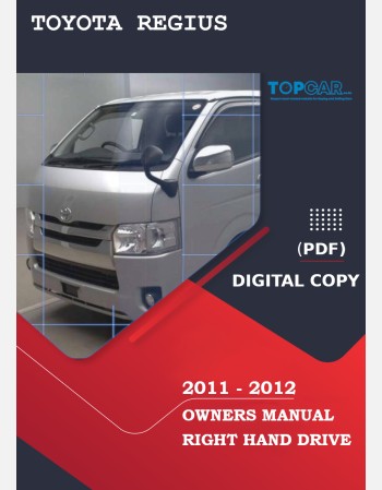 toyota regius ace 2011-2012 owners manual in english